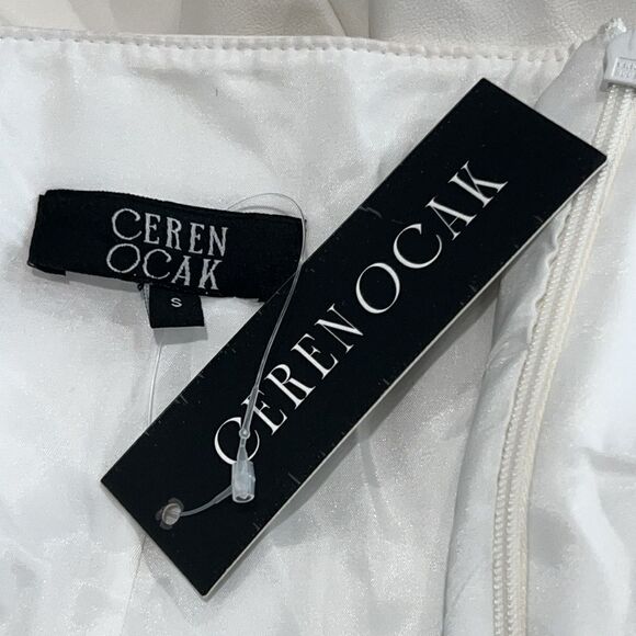 NWT CEREN OCAK Revolve Cut Out Dress in White Small Faux Leather - Picture 13 of 15